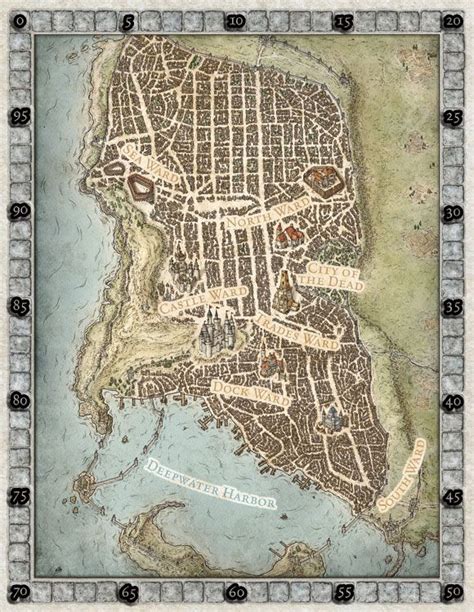 Map Of Waterdeep Fantasy City Map Map Map Design