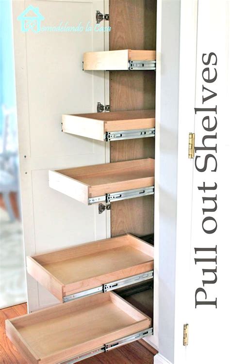 This tall, shallow pantry is a perfect fit for that small space next to the fridge. Kitchen Organization - Pull Out Shelves in Pantry in 2020 ...