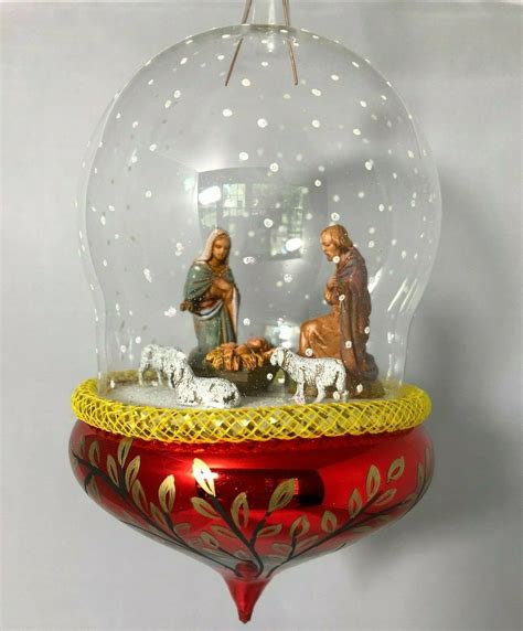 Radko Nativity Scene Ornament Xmas Ornaments Snow Globes Nativity