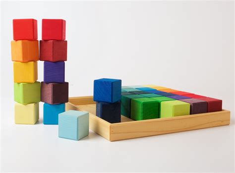 Grimms Square 36 Cubes Pastel Colours Conscious Craft Rainbow
