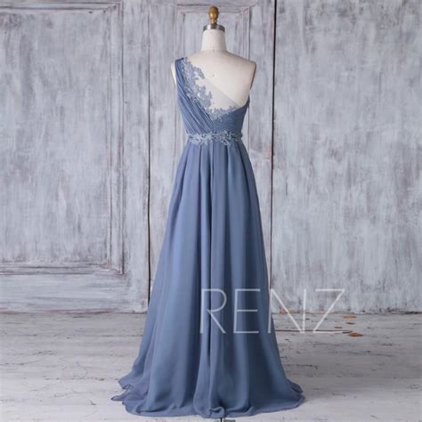 C $175.94 to c $211.13 buy it now. 2017 Steel Blue Chiffon Bridesmaid Dress With Lace, One ...