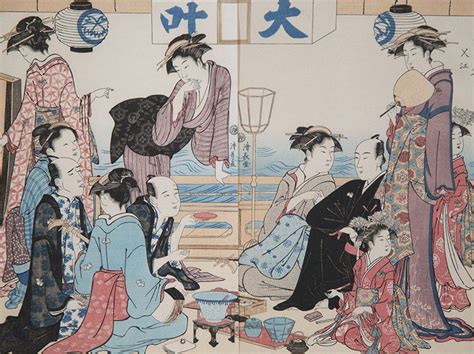 Teahouse Interiors 20th Century Japanese Woodblock Print Art Oriental