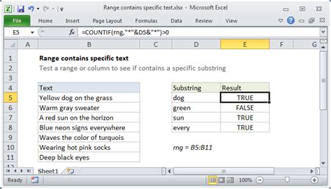 Excel Formula Range Contains Specific Text Exceljet