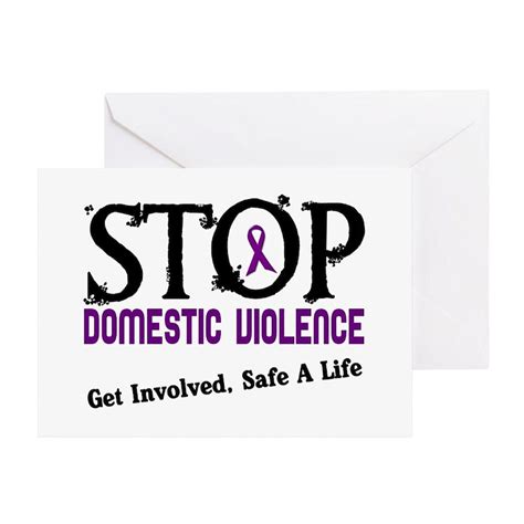 Rec Greeting Card Stop Domestic Violence 2 Greeting Card Cafepress