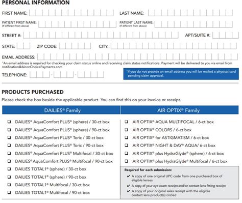 Alcon Printable Rebate Form Printable Forms Free Online