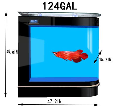 Black Luxury Large Fish Tank 125gal Led Aquarium Kit Upright Fish Tank