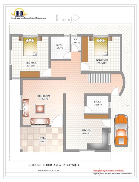 Duplex House Plan And Elevation 2878 Sq Ft Home Appliance
