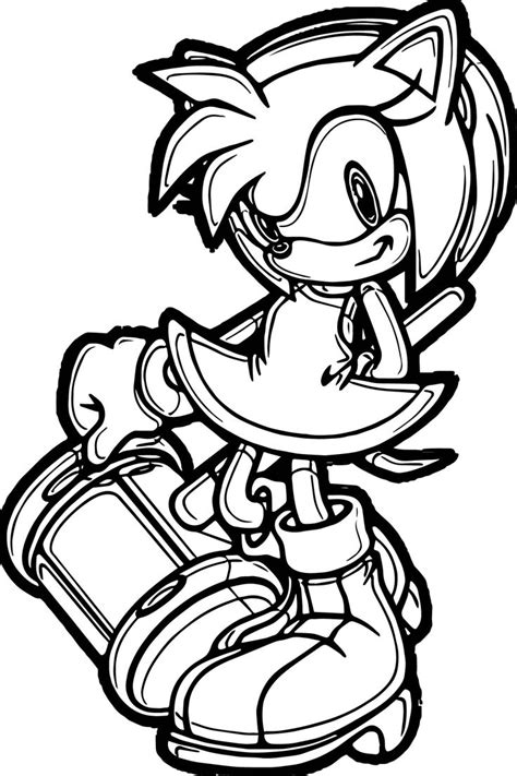 3l x 3w, 6 stickers per sheet small: awesome Amy Rose Style Coloring Page | Rose coloring pages ...