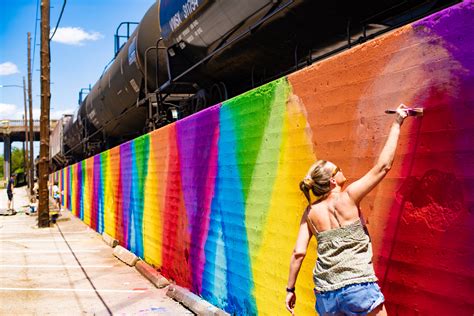 The Rainbow Wall Community Led Painting Effort Brings Ray Of Sunshine