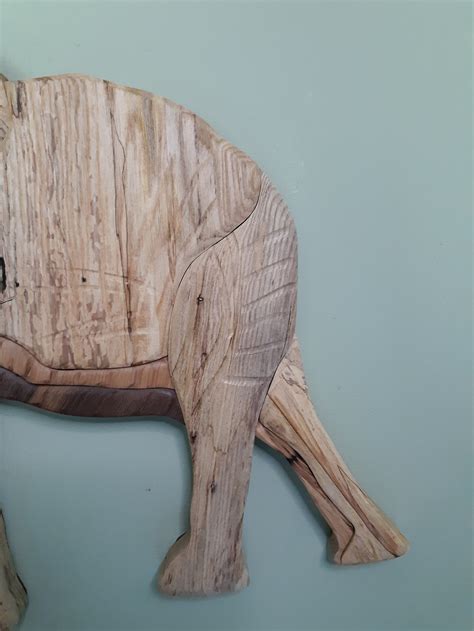 Elephant Wood Intarsia Wall Hanging Handcrafted Scroll Saw Etsy