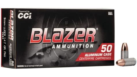 Cci Ammunition Blazer Aluminum 9mm Luger 147 Grain Full Metal Jacket