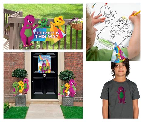 Barney The Dinosaur And Friends Printable Birthday Party Pack Etsy