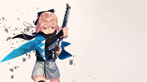 Brown Haired Female Anime Character Samurai Sword Katana Sakura