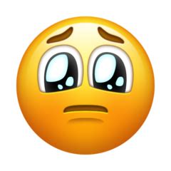 This emoji shows a yellow emoji face with a sad mouth and big cute eyes. Pleading_Face_EmojiPedia - Discord Emoji