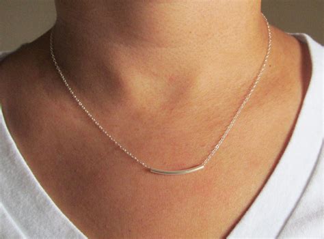 Sterling Silver Bar Necklace Sterling Silver Necklace On Luulla