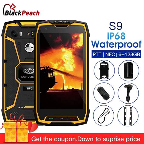 Conquest S9 Ip68 Waterproof Smartphone Android 71 55inch Fhd 6gb Ram
