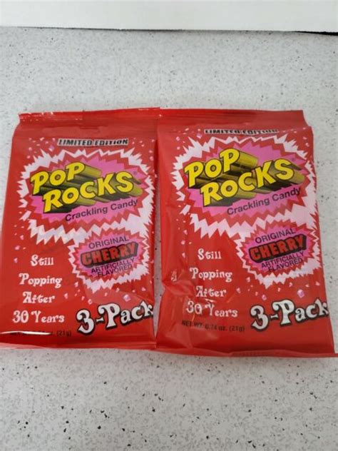 2 Pop Rocks Cherry 3 Pack Popping Crackling Candy Party Favor Novelty