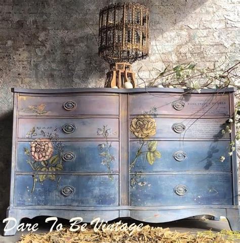 Painted Floral Dresser Buffet With Garden Roses ~ Cottage Garden Dare