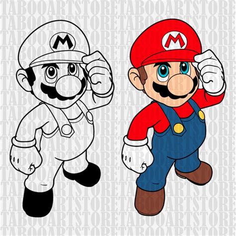 Super Mario Svg Super Mario Stencil Super Mario Clipart Etsy