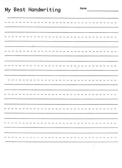 Blank Handwriting Worksheets For Kindergarten Worksheet For Dash