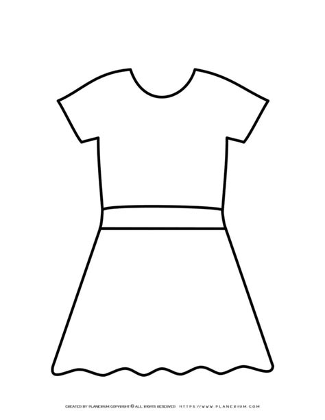 Dress Outline Free Printable Template Planerium Dress Outline Dress Templates Template