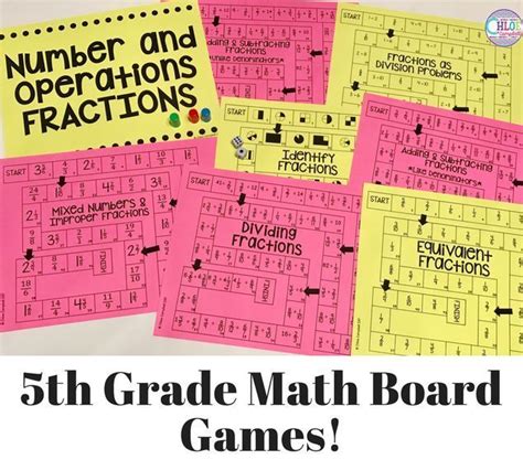 5th Grade Math Centers Math Review Board Games For The Entire Year