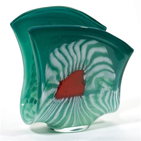 Zweifel Iridescent Latticed Studio Art Glass Vase Jeffrey S Evans