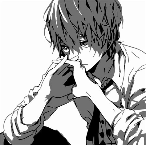 Sad Anime Boy Crying Art Black And White Sad Anime Manga Boy