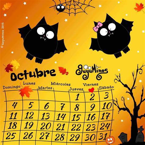 Disfruta de cada Día guyuminos calendario octubre halloween gif Caricaturas