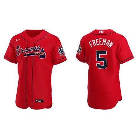 Freddie Freeman Atlanta Braves Nike Red Alternate 2021 World Series