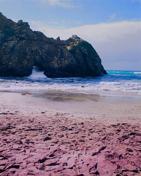 Purple Sand On Pfeiffer Beach Big Sur California California Coastline
