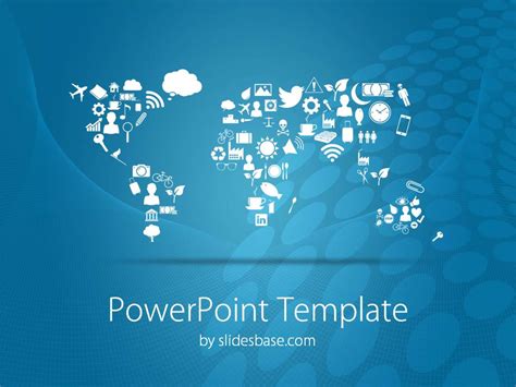 Symbolic World Map Powerpoint Template Slidesbase
