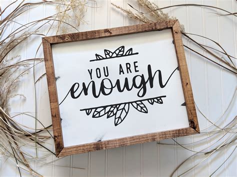 You Are Enough Wood Sign You Are Enough | Motivational Wood Sign