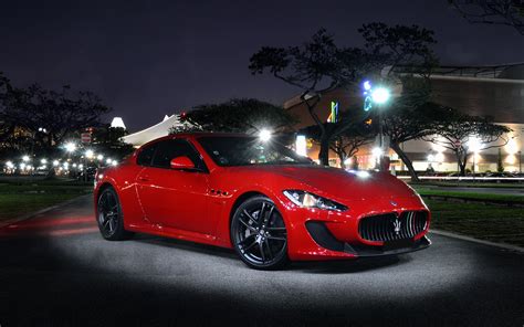Maserati Gt Red Supercar At Night Wallpaper Cars Wallpaper Better
