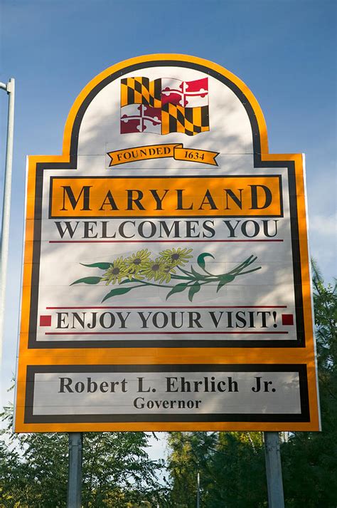 State Of Maryland Welcomes You Sign Photograph By Panoramic Images