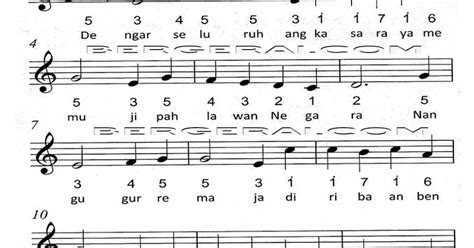 Gambar Not Lagu Hening Cipta - Not Lagu