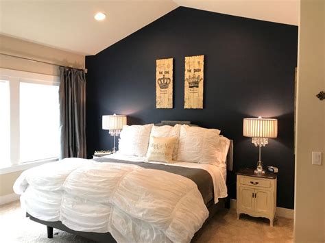 Accent Wall Painted Naval By Sherwin Williams Master Bedroom Paint