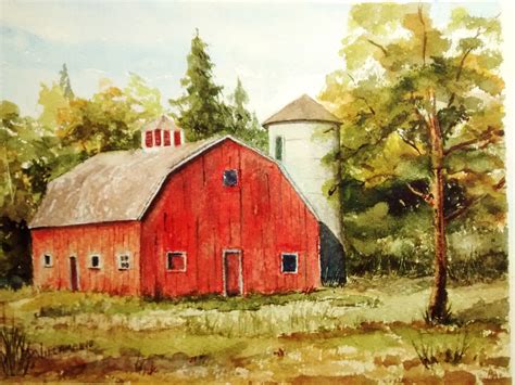 Learn how to paint a barn in watercolor, with professional artist chuck mclachlan, in this free online art lesson! Print of Original Watercolor Painting Red Barn Weathered