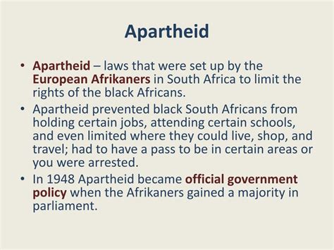 Ppt Apartheid In South Africa Powerpoint Presentation Free Download