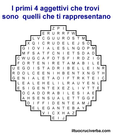 Disegni da colorare e da stampare per bambini. Il crucipuzzle che ti dice chi sei - Iltuocruciverba