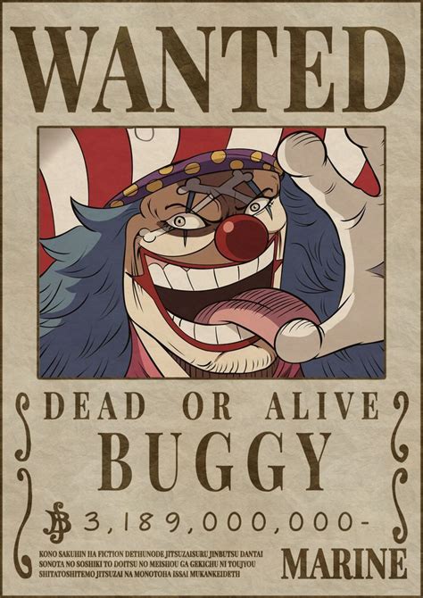 Buggy The Star Clown One Piece New Bounty Poster Poster By Shirovexel
