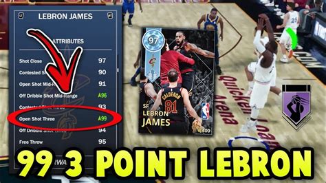 Diamond Lebron James With A 99 3 Point And Hof Limitless Range In Nba