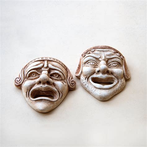 Ancient Greek Drama Theater Masks Set Of 2 Comedytragedy Etsy