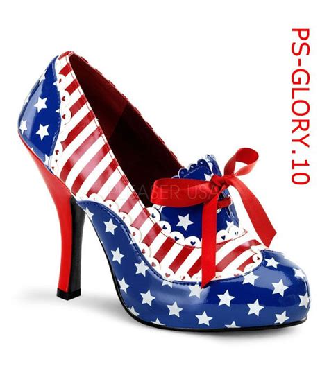 American Flag Fourth Of July Usa 4 Inch High Heel Stars And Stripes