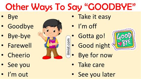 Other Ways To Say Goodbye Synonyms Of Goodbye Ilmist