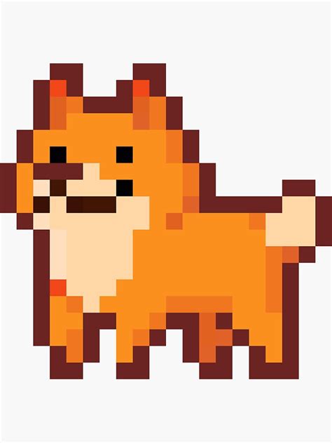 Cute Little Doge In Pixel Art Sticker For Sale By Camilaxiao Redbubble