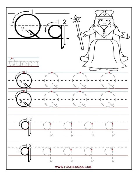 Tracing Page Of The Letter Q Worksheets In 2020 Alphabet Worksheets