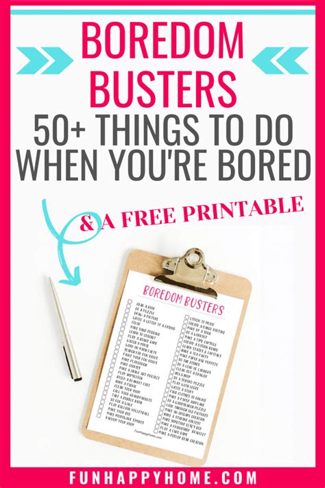 Things To Do When You Are Bored 50 Ideas And Free Printable