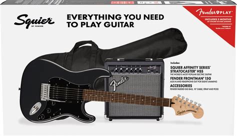 Fender Squier Affinity Series Stratocaster HSS Pack LRL Charcoal Frost