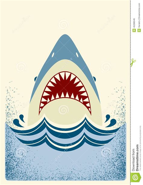 Shark Jawsvector Color Illustration Stock Vector Illustration Of